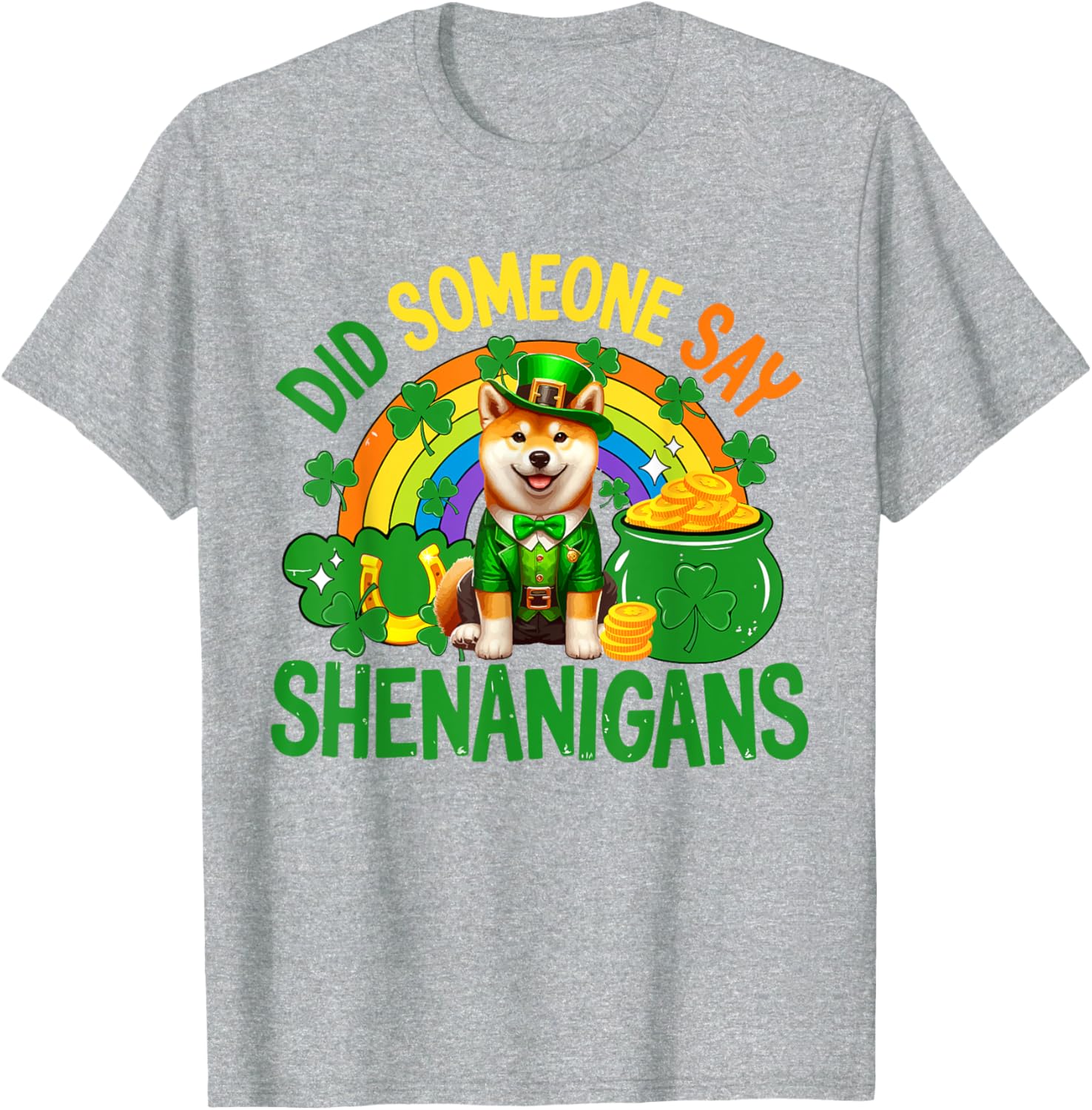 Shenanigans St. Patrick's Day Shiba Inu T-Shirt for Fun Celebrations - 24