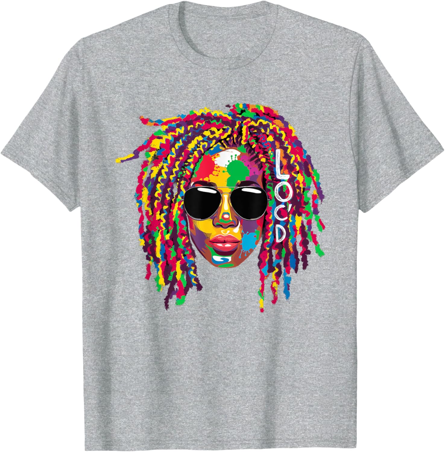 Loc'd For Life Afro Locs Dreadlocks T-Shirt for Proud Melanin Women - 6