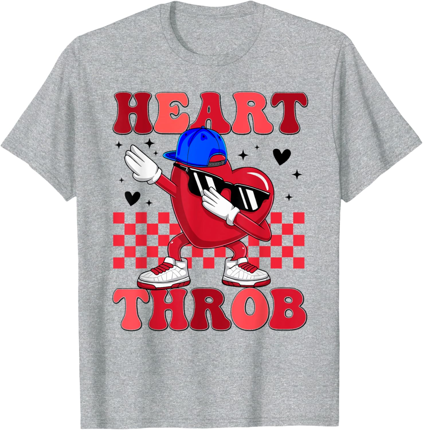 Groovy Heart Throb Valentine's Day Dabbing Toddler T-Shirt for Boys - 6