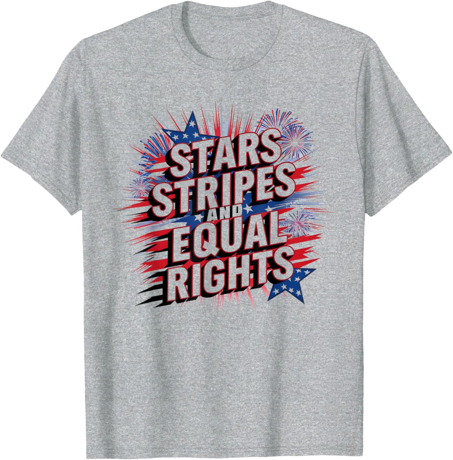 4th of July Women's Rights Stars Stripes Equal Rights T-Shirt - 7
