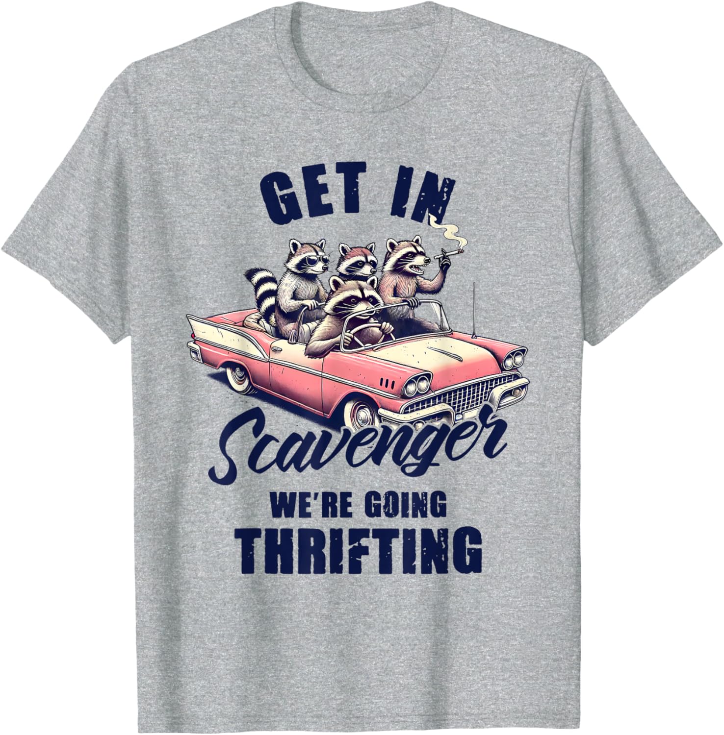 Thrift Hunter Raccoon Lover Scavenger Thrifting T-Shirt for Fun Adventures - 8