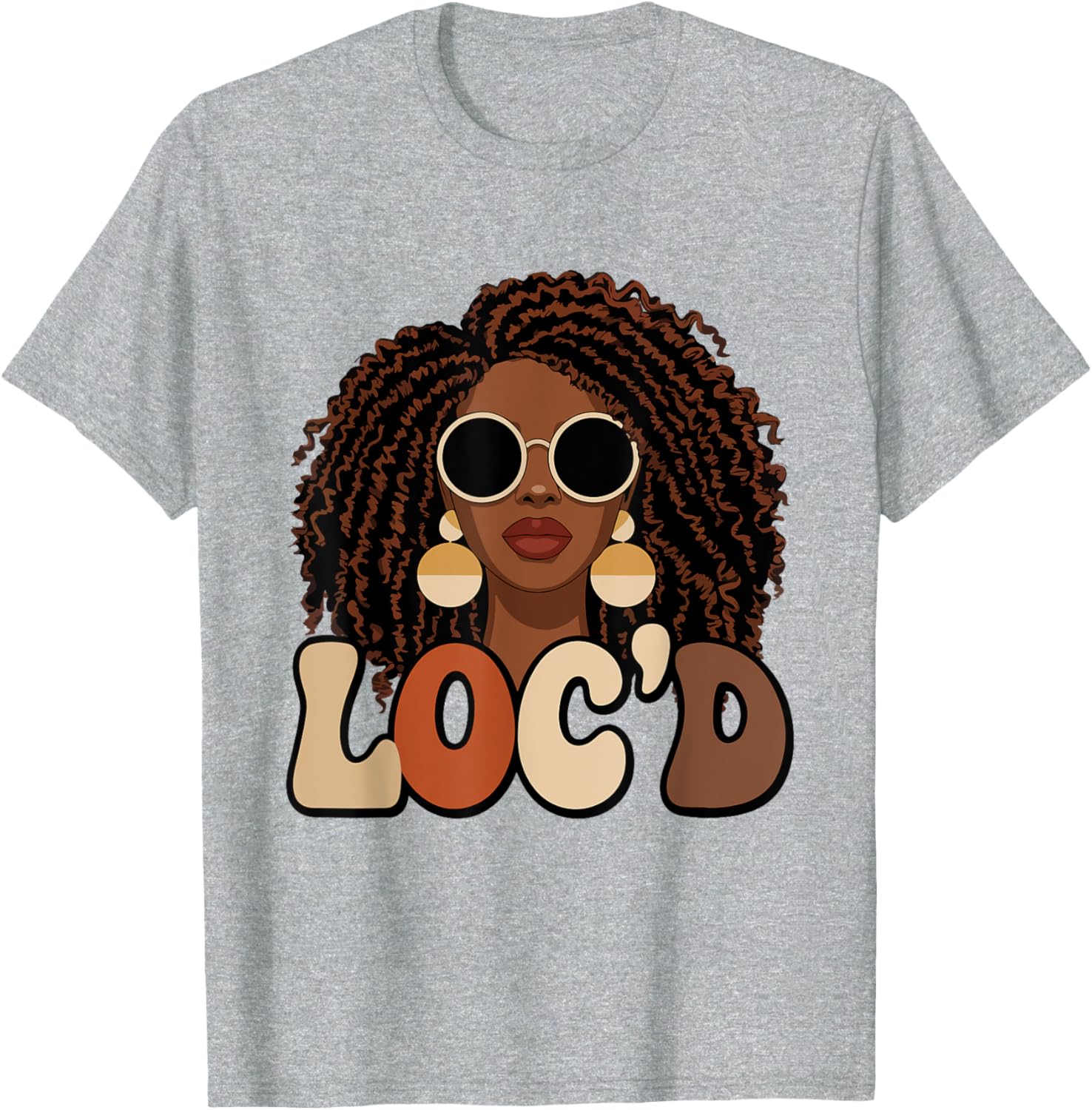 Loc'd For Life Afro Locs T-Shirt for Black Melanin Women Stylish Tee - 17