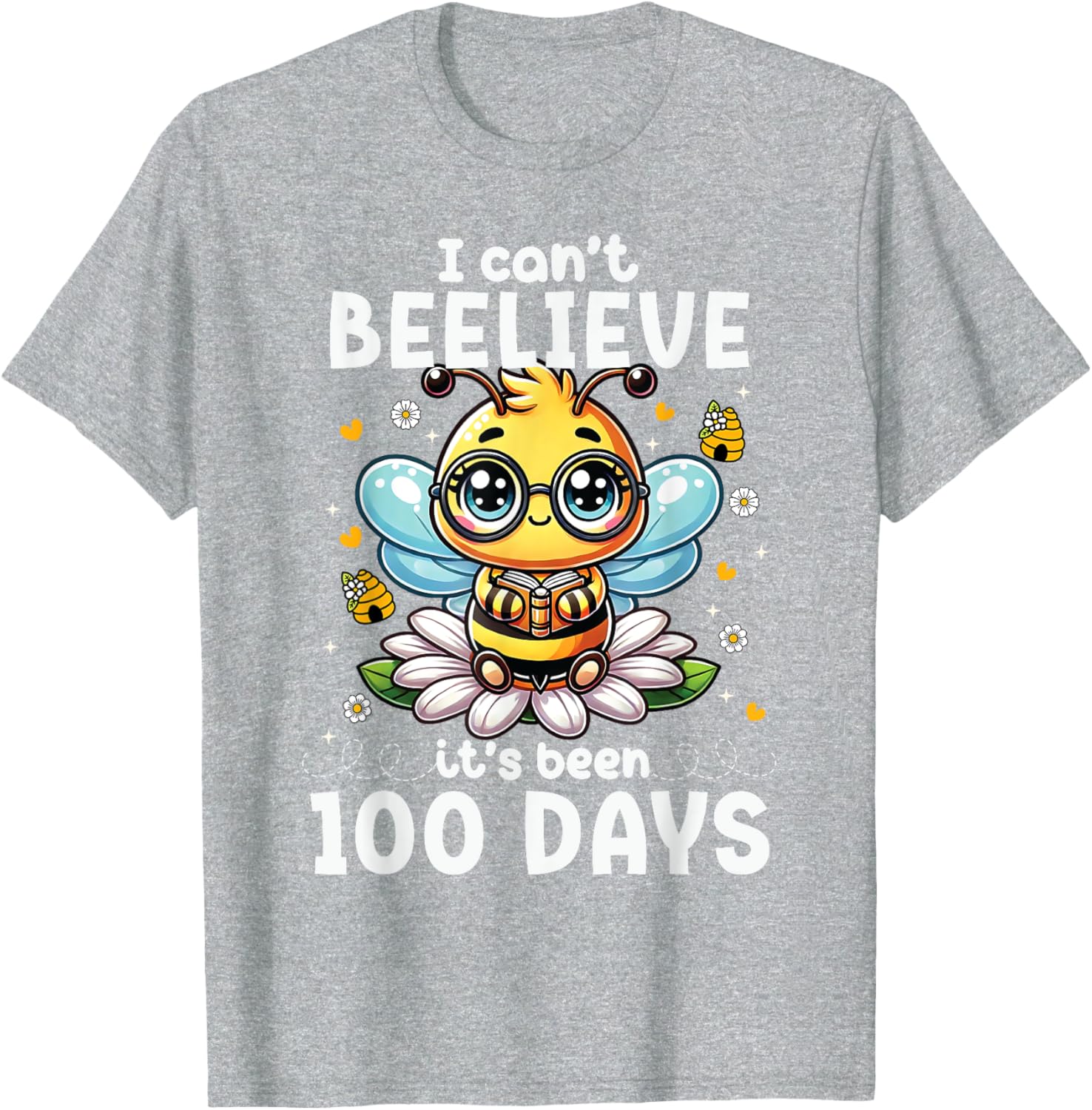Fun 100 Days of School Bee T-Shirt for Kids and Teachers - 2