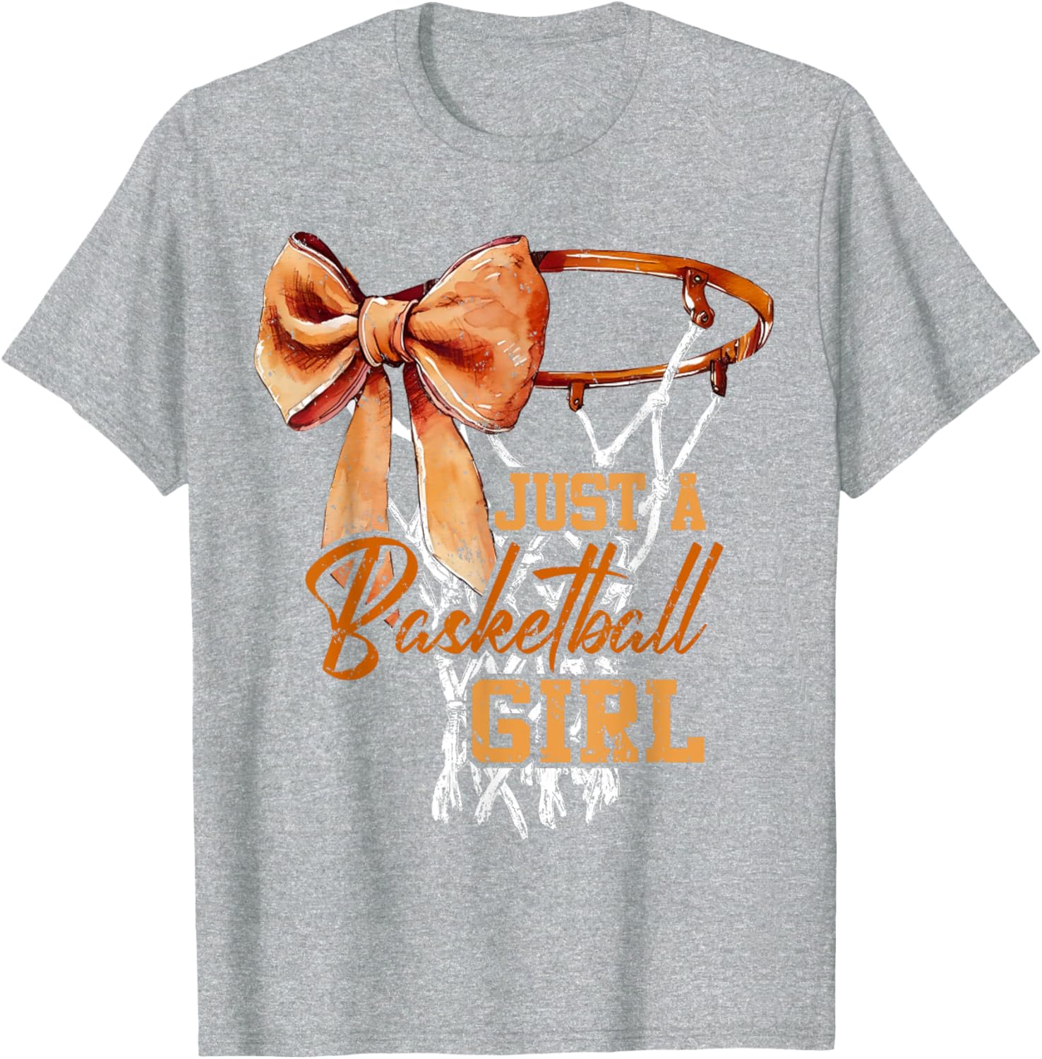 Just A Basketball Girl Cute Bow T-Shirt for Trendy Young Athletes - 13
