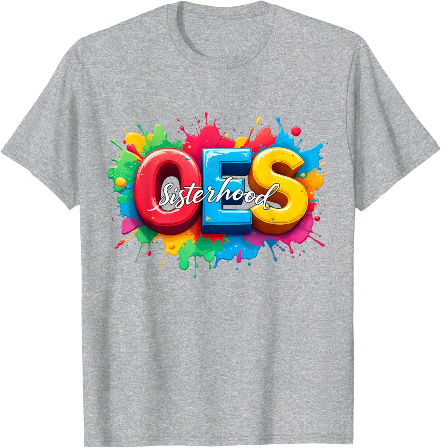 Colorful OES Sisterhood Watercolor T-Shirt for Eastern Star Fans - 19