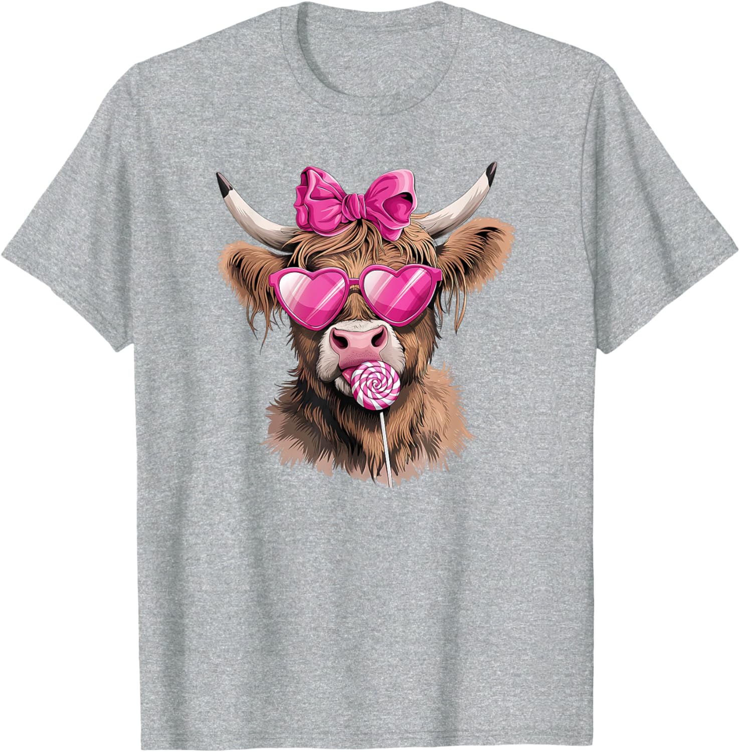 Adorable Cow with Bow Women's T-Shirt Perfect for Valentine's Day Gift - 2