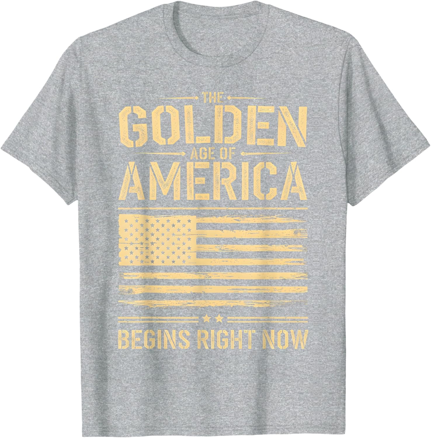 Golden Age of America Distressed T-Shirt with USA Flag Design - 3