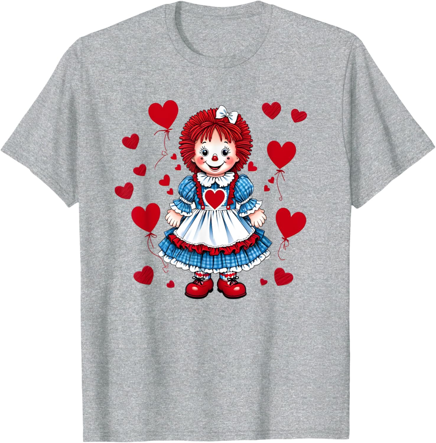Raggedy Ann Valentine's Day Heart T-Shirt for Sweethearts and Friends - 22