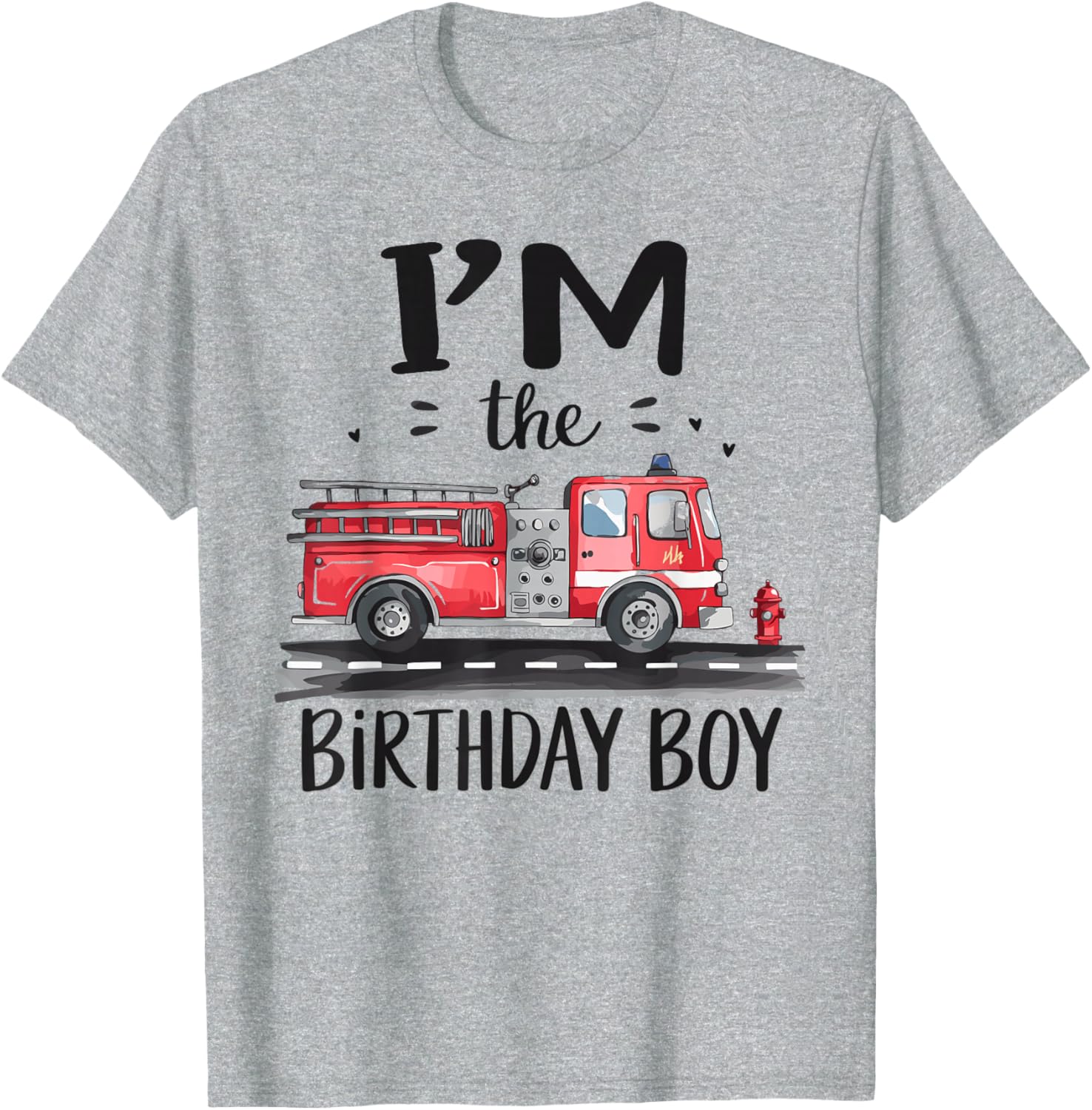 Birthday Boy Fire Truck T-Shirt for Kids - Fun Firefighter Design - 1