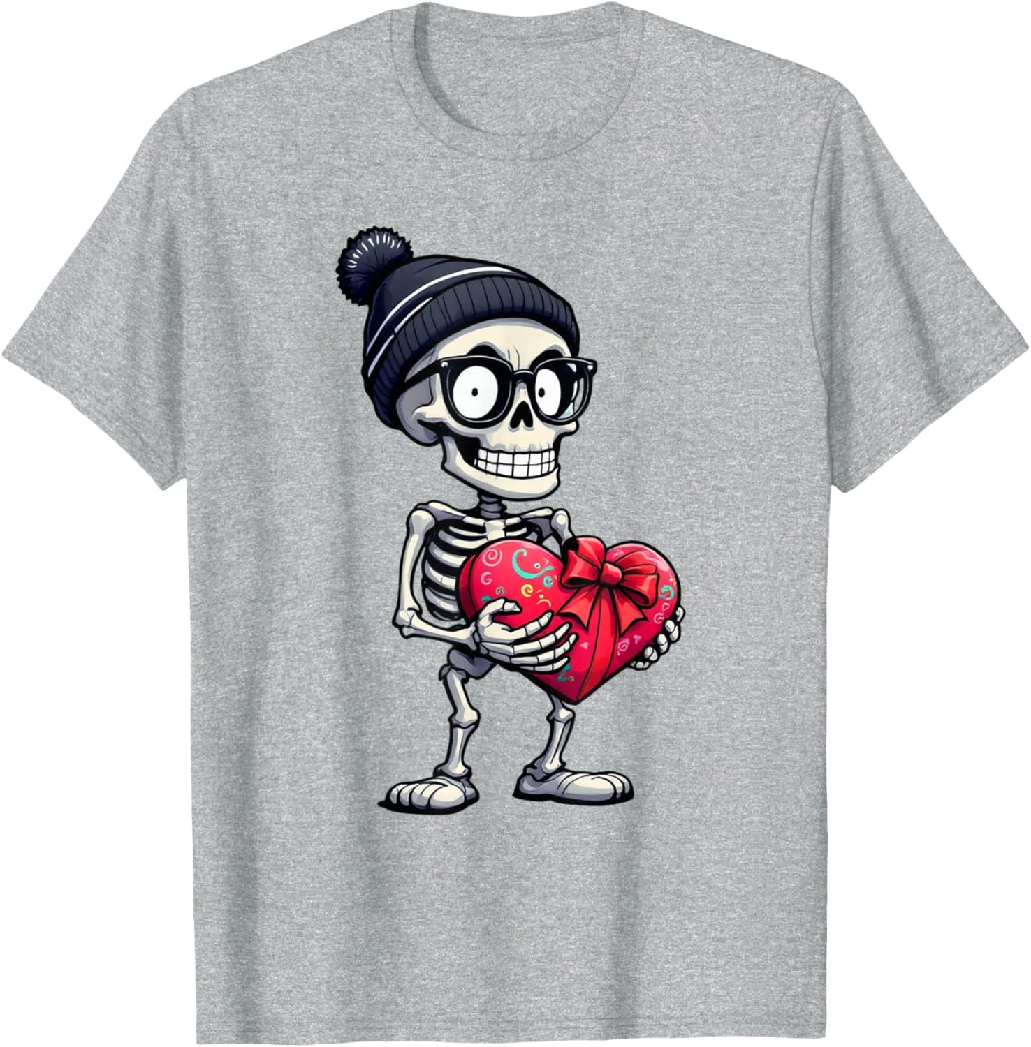 Funny Skeleton Heart Valentine's Day T-Shirt for Men and Women - 21