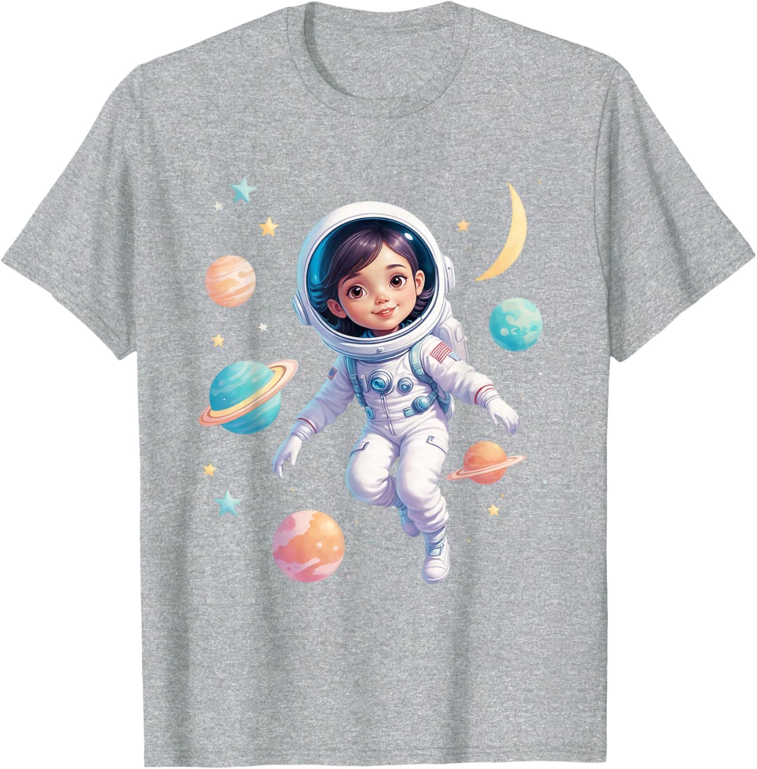 Cute Space Girl Astronaut T-Shirt for Cosmic Explorer Fans - 24
