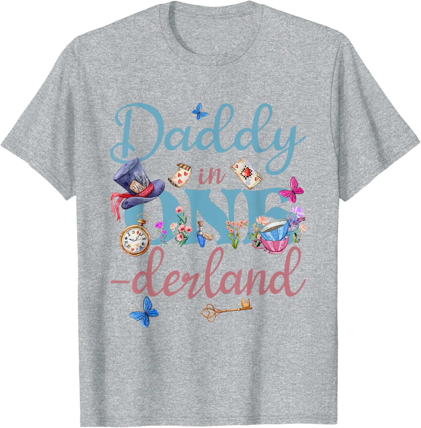 Alice in ONEderland Daddy of Birthday Girl T-Shirt for Celebrations - 18
