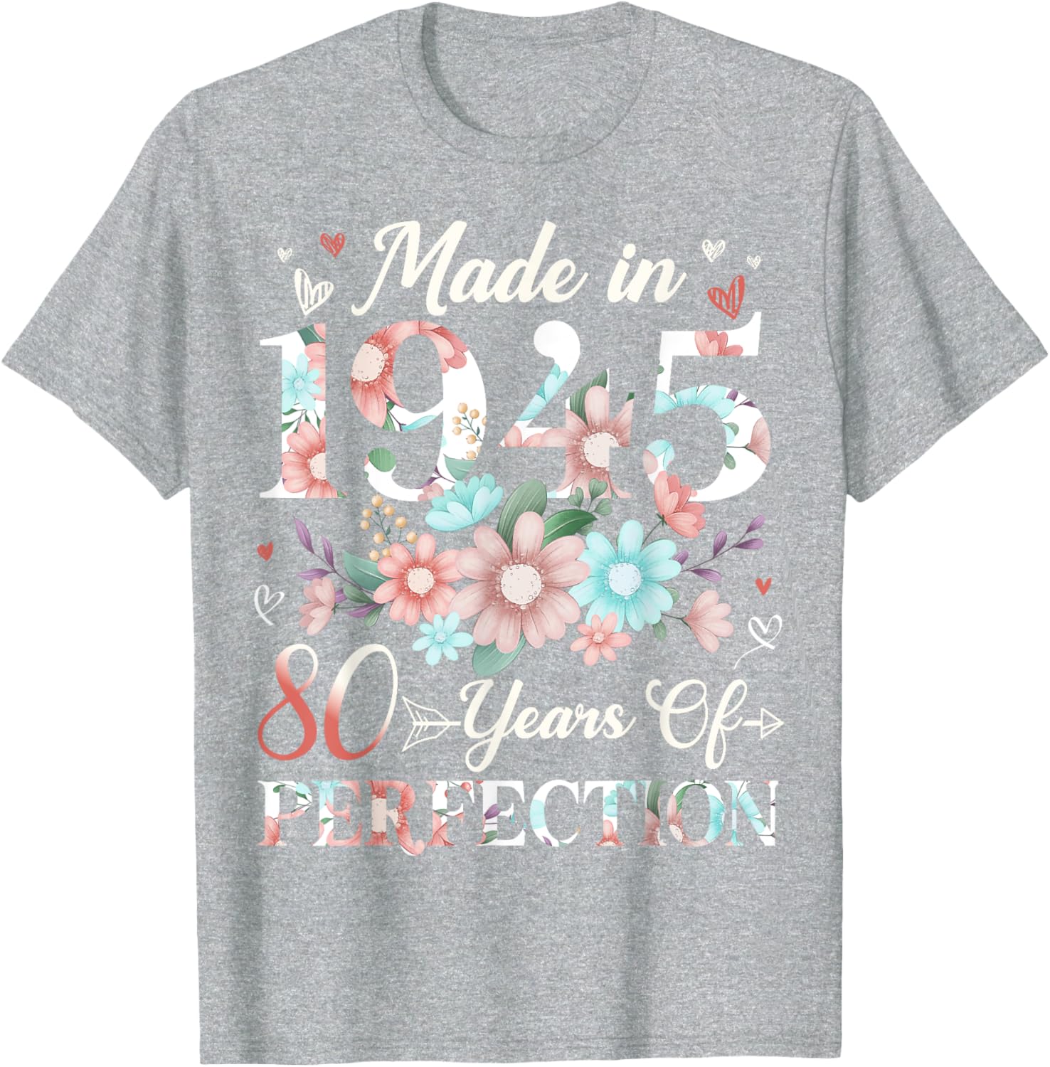 Floral 80th Birthday T-Shirt for Women - Celebrating 80 Years of Joy - 7