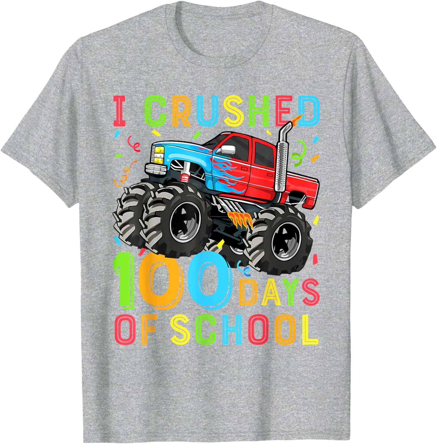 100 Days of School Monster Truck Shirt for Boys Fun 100th Day Outfit - 18