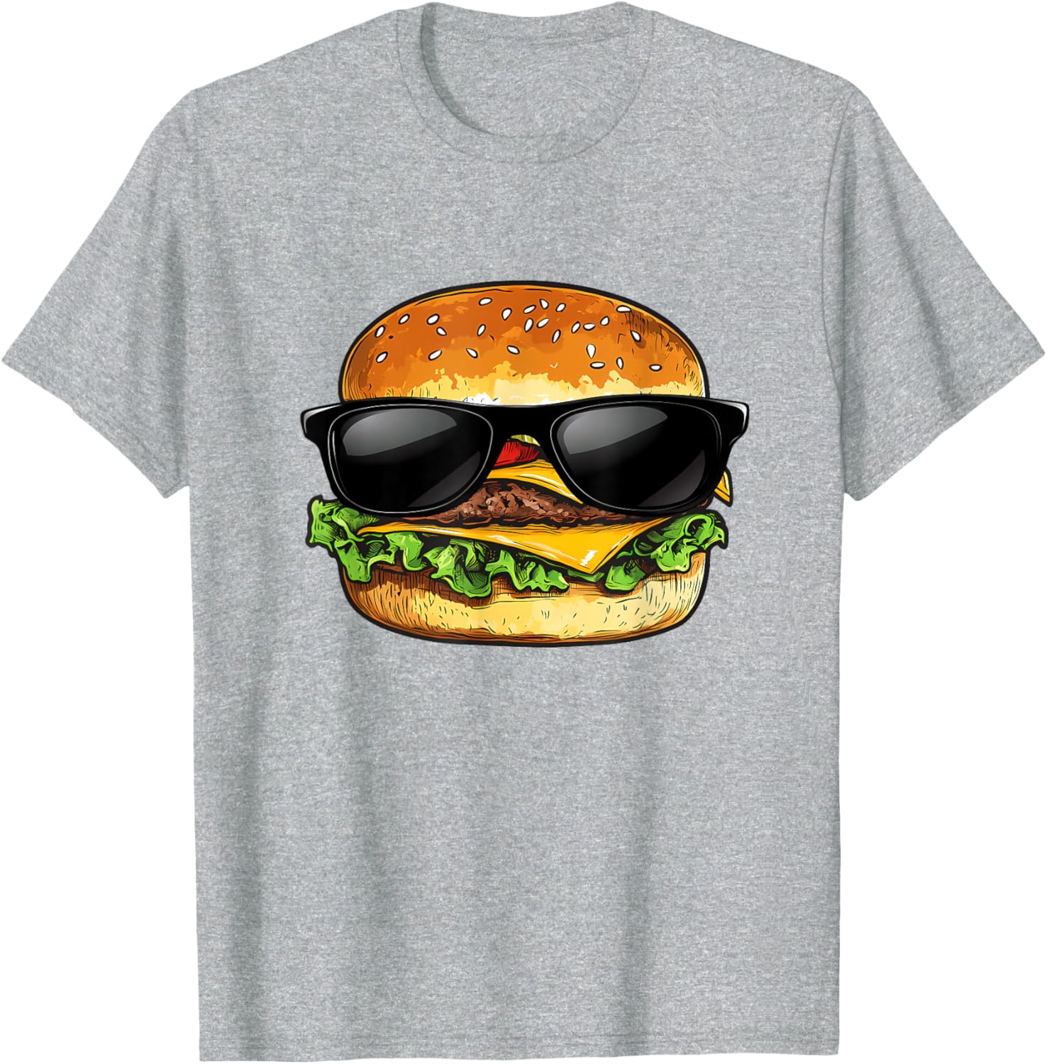 Funny Hamburger Sunglasses Cheese BBQ T-Shirt for Food Lovers - 10