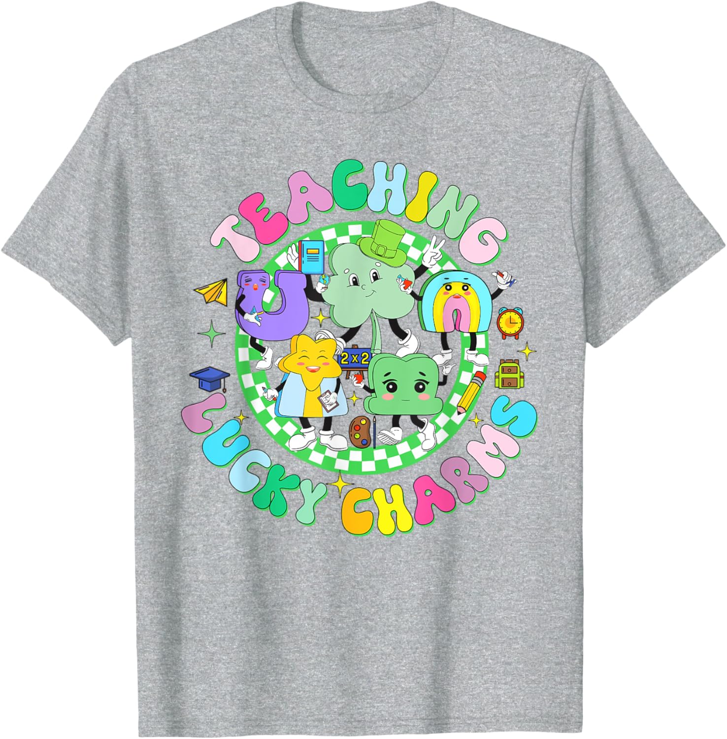 Lucky Charms St Patrick's Day Teacher T-Shirt for Classroom Fun - 13