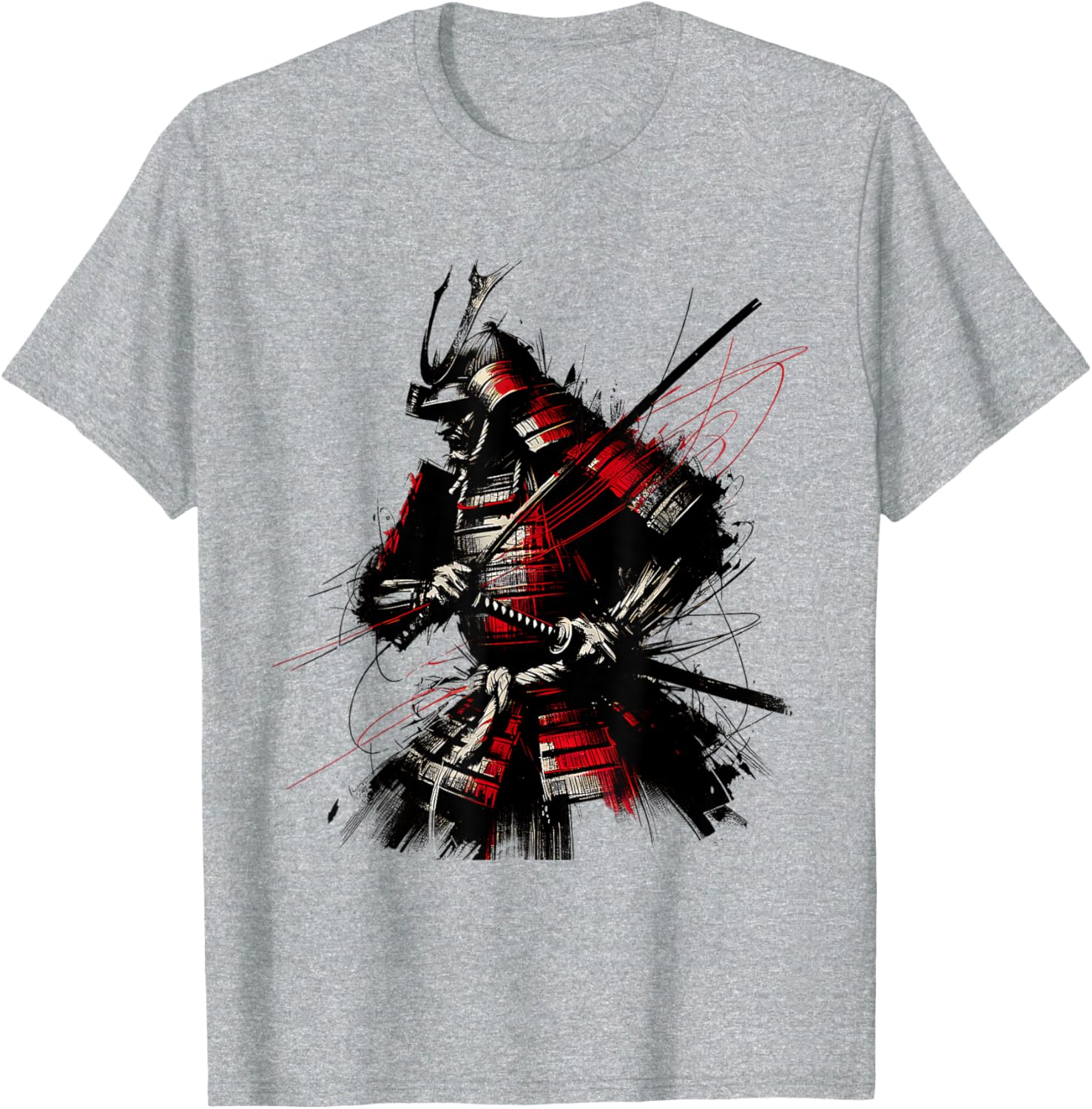 Samurai Brush Stroke Vintage Fighter T-Shirt for Art Lovers - 15