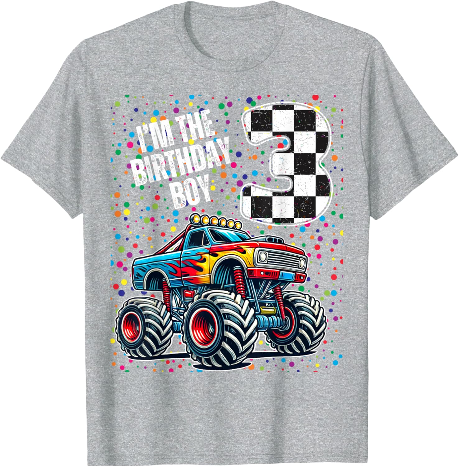 3rd Birthday Monster Truck Shirt for Boys Fun Family Celebration Tee - 15