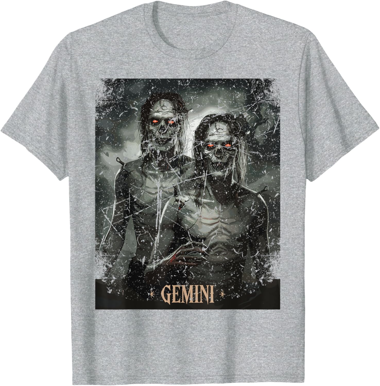 Zombie Gemini Twins Horror Zodiac T-Shirt for Unique Style Lovers - 12