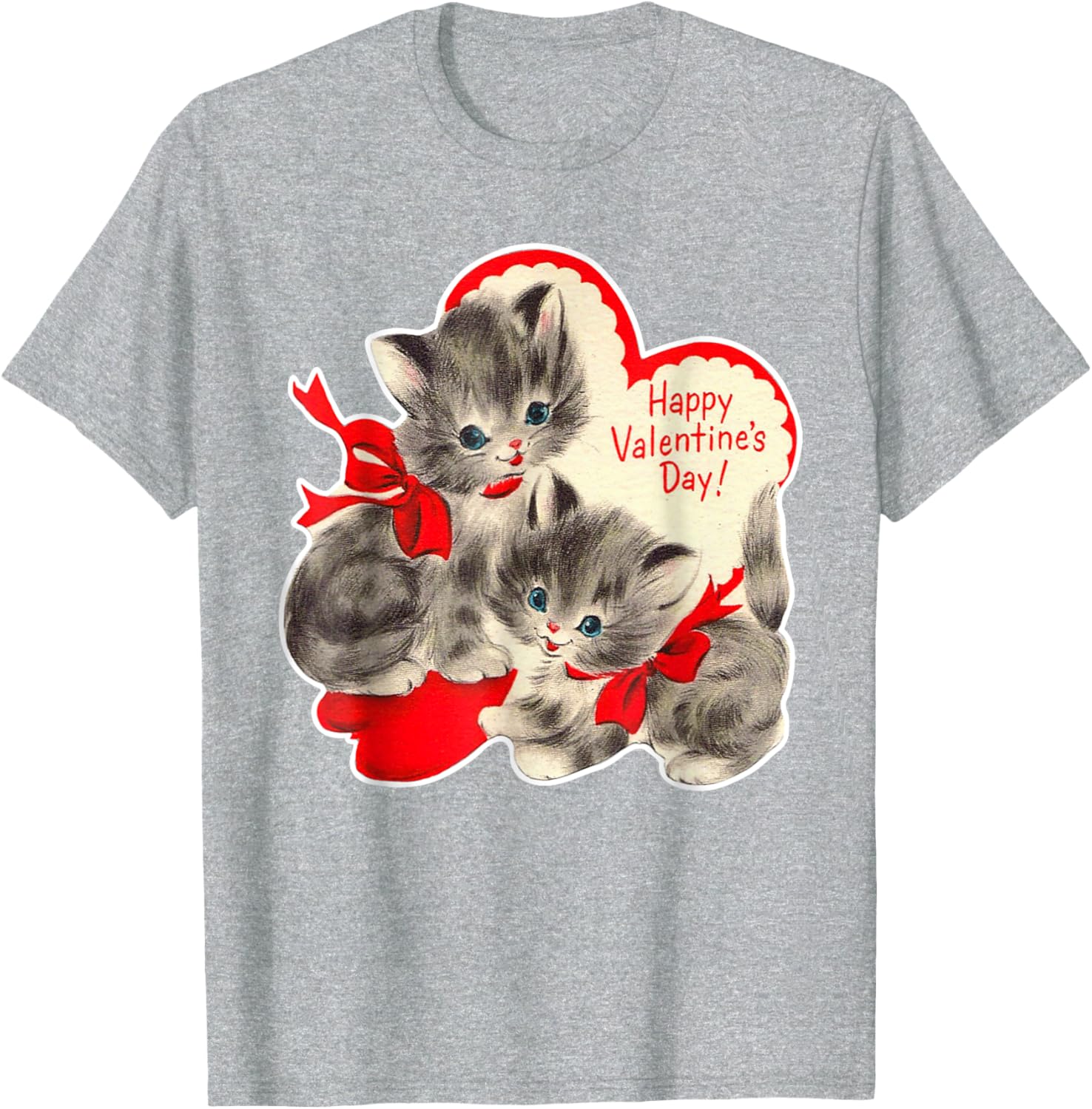 Vintage Valentine's Day Cat T-Shirt Retro Kitten Love Top for Pet Lovers - 27