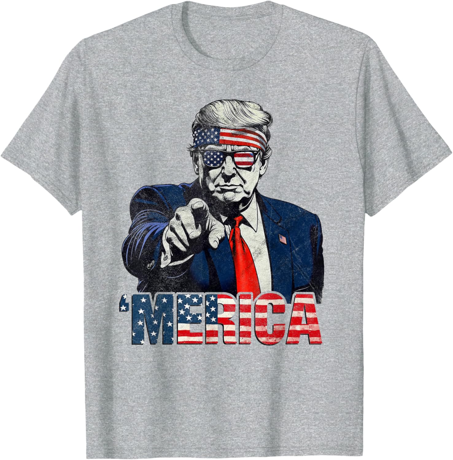 Happy 4th of July Merica Trump American Flag T-Shirt for Celebrations - 16