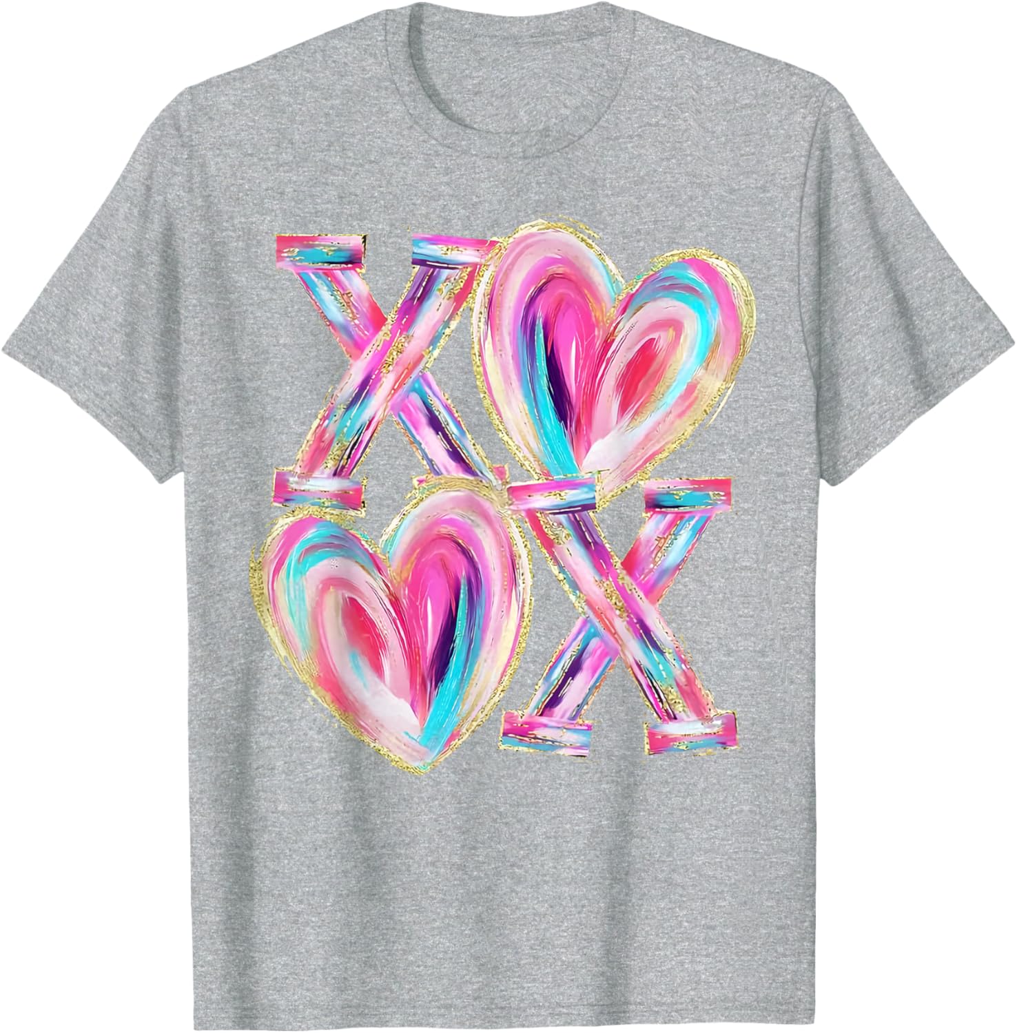 Valentine Abstract Heart T-Shirt for Girls and Women - Cute and Stylish - 16