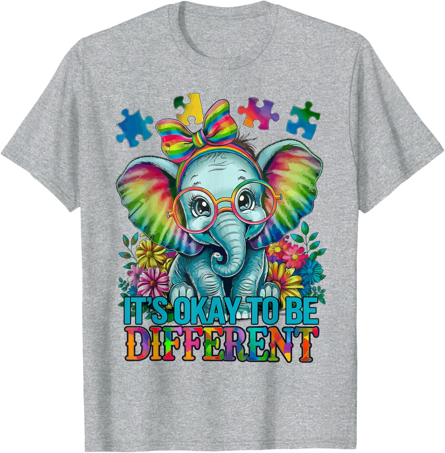 Cute Elephant Autism Awareness T-Shirt Embrace Differences in Style - 10