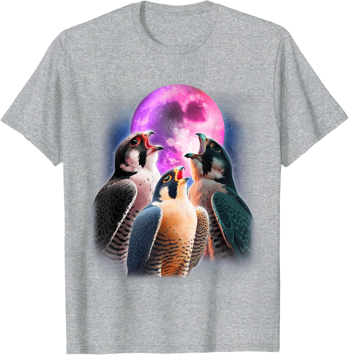 Funny Peregrine Falcon T-Shirt Howling at the Moon for Bird Lovers - 28