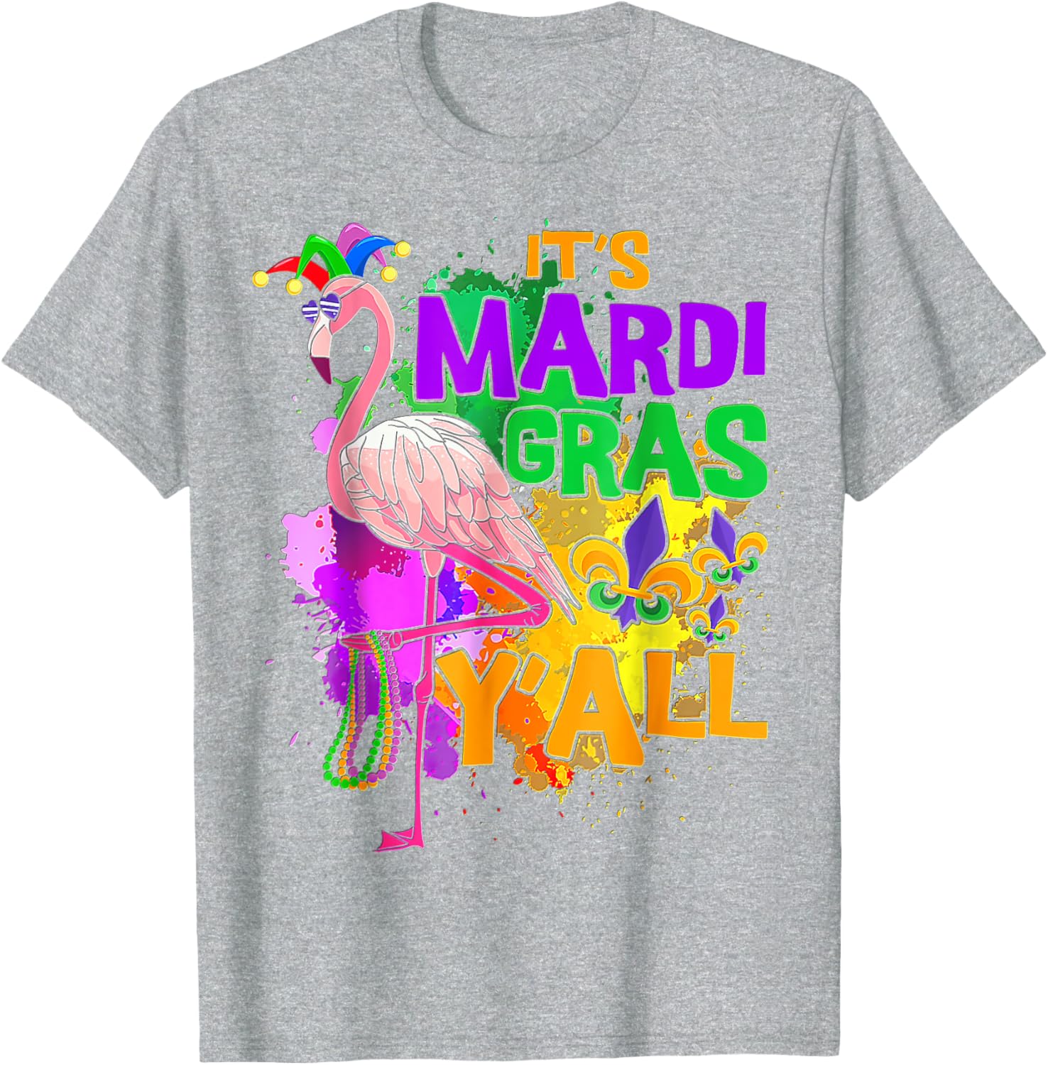 Flamingo Mardi Gras Carnival Party T-Shirt for Fun Festive Celebrations - 6
