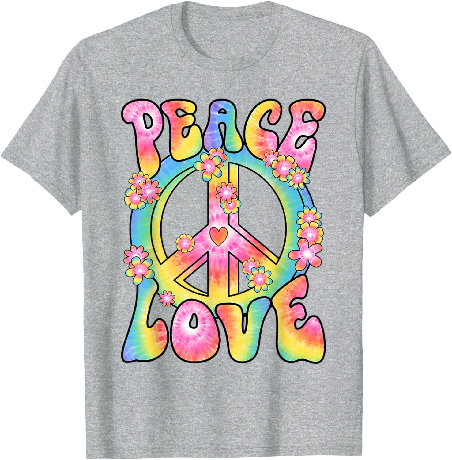 Retro Hippy Costume T-Shirt Peace Love 60s 70s Vintage Outfit - 10