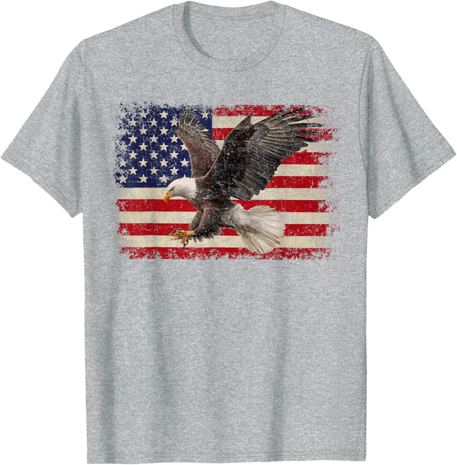 Patriotic Bald Eagle 4th of July T-Shirt with USA Flag Design - 26