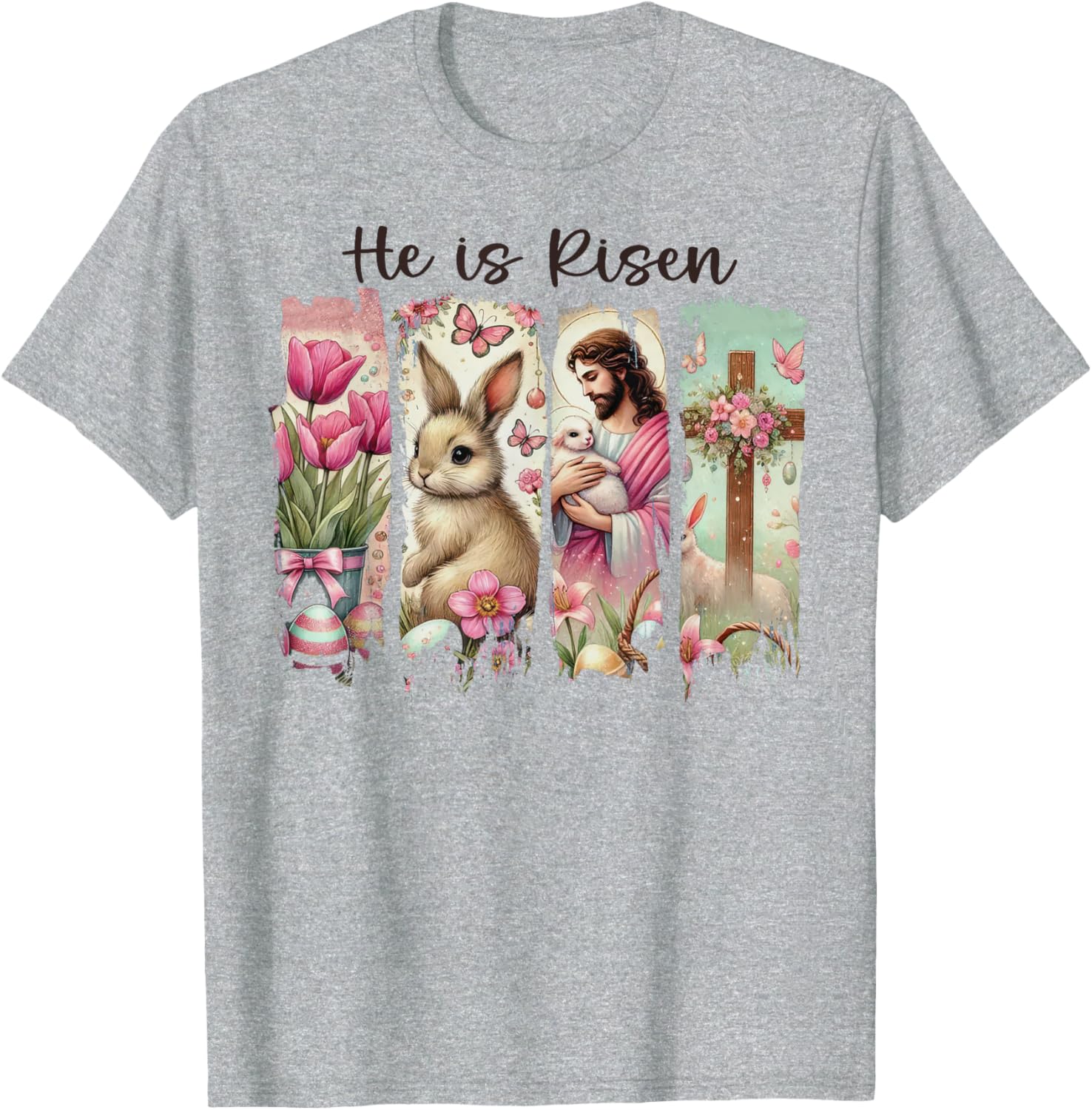He is Risen Easter T-Shirt for Women - Inspirational Christian Apparel - 11