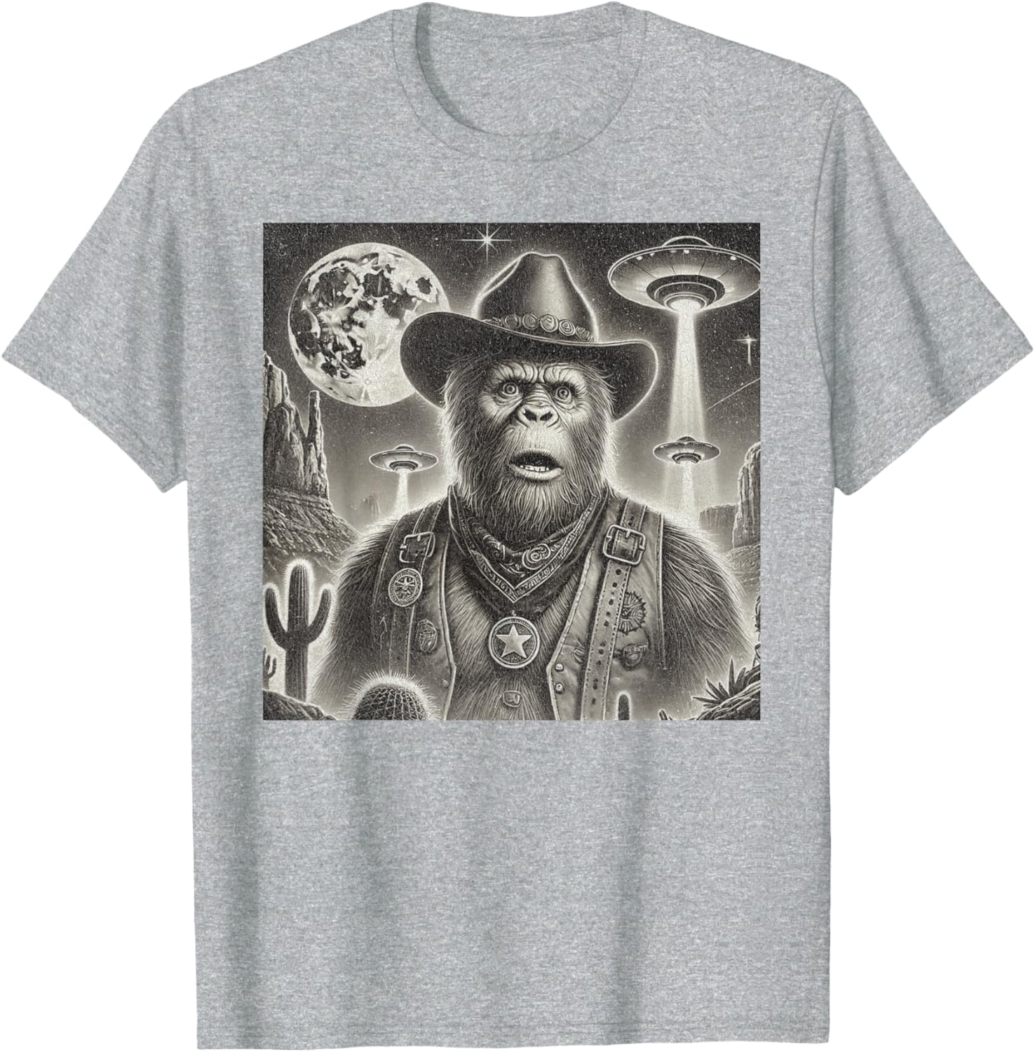 Bigfoot UFO Selfie T-Shirt for Fun Loving Alien Enthusiasts - 13