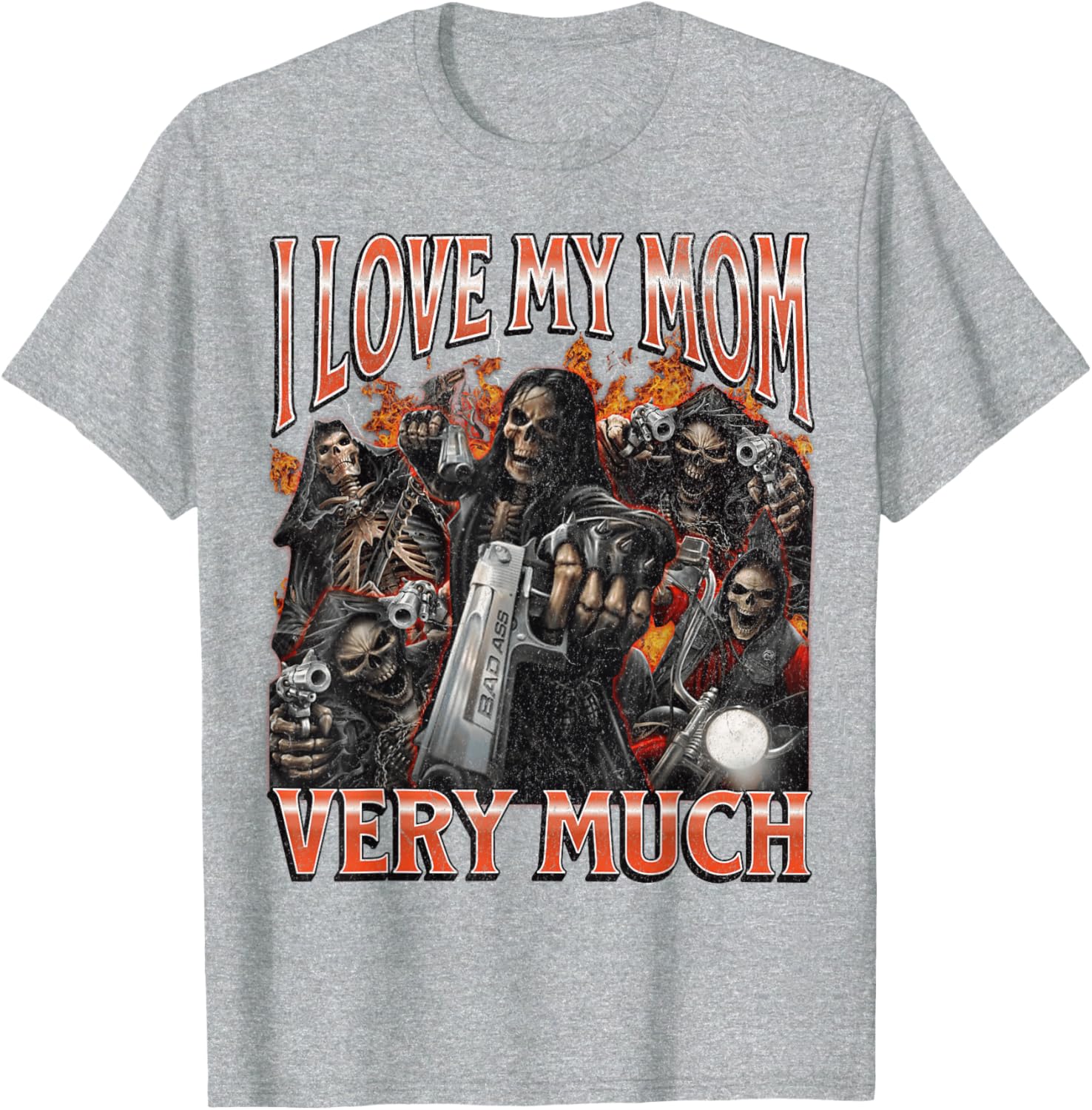 Funny I Love My Mom Skeleton Graphic T-Shirt for Unique Style Lovers - 15
